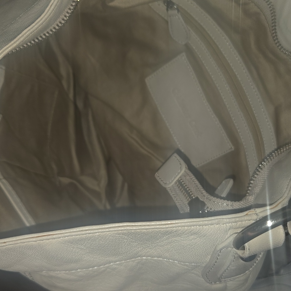 Coldwater Creek Cream Leather Shoulder Bag - Picture 7 of 8